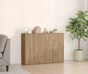 vidaXL set de 2 bufete din stejar făcut de mână, 60 x 31 x 84 cm, din lemn compozit.