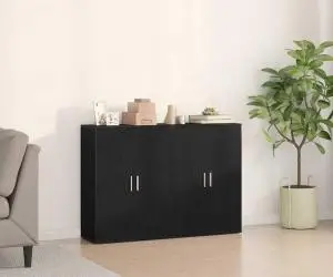 vidaXL Set 2 comode stejar negru 60x31x84 cm din lemn îngineresc.