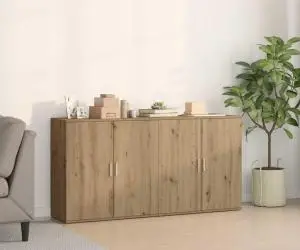 vidaXL Bufete 2 pcs Stejar Artisan 79x38x80 cm Lemn prelucrat