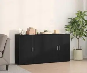 vidaXL Bufete 2 buc Negru Stejar 79x38x80 cm Lemn prelucrat