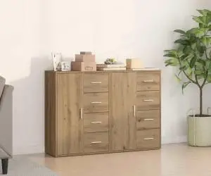 vidaXL Bufete 2 buc Artisan Stejar 60x31x84 cm Lemn Prelucrat