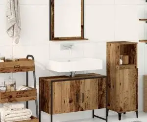 vidaXL Set de mobilier pentru baie 2 piese din lemn vechi, lemn din inginerie