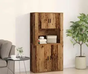 vidaXL Highboard din lemn vechi 80x33x150 cm din lemn compus
