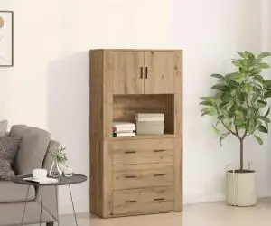 vidaXL Bibliotecă înaltă Artisan Oak 80x33x150 cm Lemn prelucrat