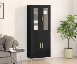 vidaXL Înălțător Stejar Negru 69.5x34x180 cm Lemn Prelucrat