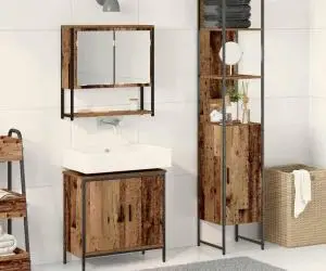 vidaXL Set de mobilier pentru baie , 3 piese, lemn vechi, lemn compus