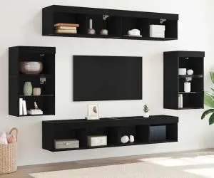 Raft suspendat vidaXL 2 buc Stejar negru 40x28,5x40 cm din lemn ingineresc