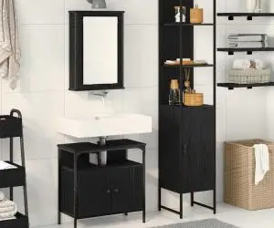 vidaXL Set de mobilă pentru baie 3 piese Wenge - Lemn prelucrat