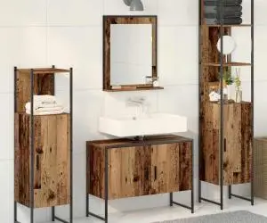 vidaXL Set Mobilier Baie de 4 Piese Lemn Vechi Lemn Prelucrat