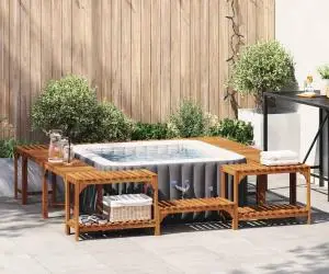 vidaXL Împrejmuire pentru Cadă cu Hidromasaj Maro 230 x 230 cm