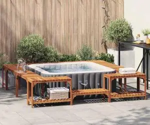 vidaXL Împrejmuire pentru Cadă cu Hidromasaj Maro 250 x 250 cm