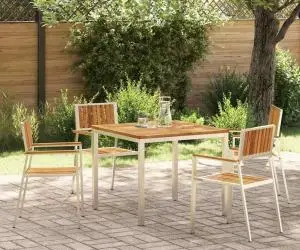 Set de Masă pentru Grădină vidaXL 5 Piese din Lemn Solid de Acacia