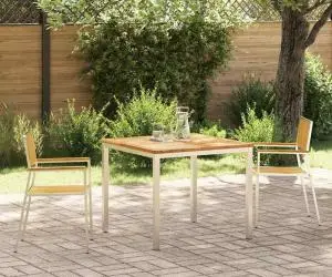 Set de dining pentru grădină vidaXL 3 piese din lemn masiv de tec
