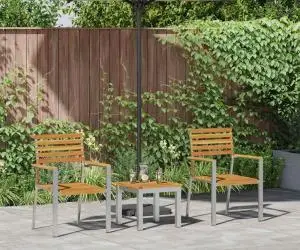 Set de mese pentru grădină vidaXL 3 piese din lemn masiv de acacia