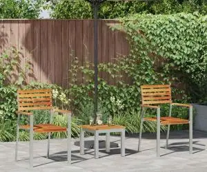 Set de dining pentru grădină vidaXL 3 piese Lemn solid de teak