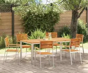 Set de scaune stivuibile vidaXL 6 pcs 54.5x56x89 cm Lemn Solid de Acacia
