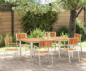 Scaune de grădină stivuibile vidaXL 6 buc 54.5x56x87 cm Lemn masiv de acacia