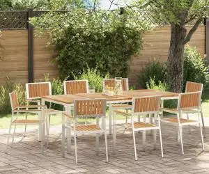 Scaune de Grădină vidaXL Stivuite 8 pcs 54.5x56x87 cm Lemn Solid de Tec