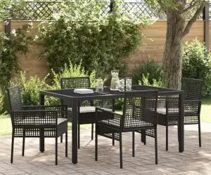 vidaXL Set de masă pentru grădină 5 pcs Negru 150 x 90 x 75 cm