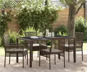 vidaXL Set de masă pentru grădină 5 pcs Maro 150 x 90 x 75 cm