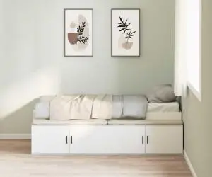 vidaXL Cadru pentru pat de depozitare Alb 100x200 cm