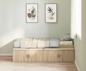 vidaXL Cadru de pat cu stocare Stejar Sonoma 100x200 cm