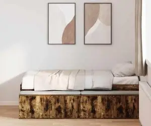 vidaXL Cadru de Pat Afumat 100x200 cm