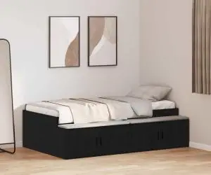 vidaXL Cadru de Pat Stejar Negru 90x200 cm