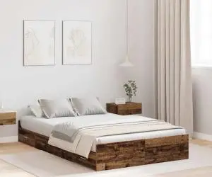 vidaXL Cadru de pat cu depozitare Lemn vechi 120 x 200 cm Lemn