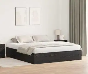 vidaXL Cadru de pat cu depozitare Stejar Negru 200x200 cm
