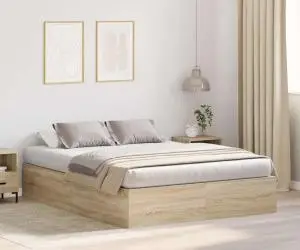 vidaXL Cadru de pat cu depozitare Sonoma Oak 150x200 cm