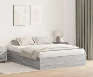 vidaXL Cadru de pat cu depozitare , gri Sonoma, 150x200 cm