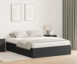 vidaXL Cadru de pat cu depozitare Stejar negru 200x200 cm