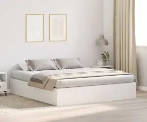 vidaXL Cadru de pat cu depozitare Alb 180 x 200 cm Lemn