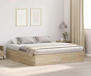 vidaXL Cadru de pat cu depozitare Sonoma Oak 180x200 cm