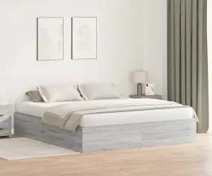 vidaXL Pat cu depozitare Gri Sonoma 180x200 cm