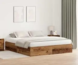 vidaXL Cadru de pat din lemn vechi 180 x 200 cm, din lemn ingineresc.
