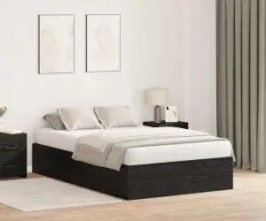 vidaXL Cadru de pat cu depozitare , Negru, 120x190 cm