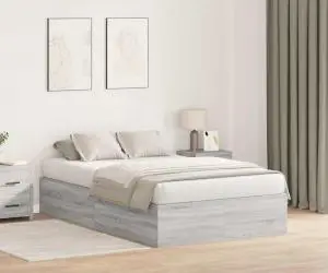 vidaXL Cadrul de pat cu depozitare gri Sonoma 120x190 cm