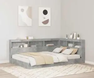 vidaXL Tăblie de depozitare cu raft Gri beton 120 cm Lemn compozit