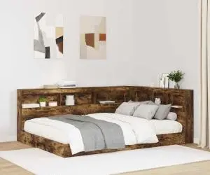 vidaXL Tăblie de depozitare cu raft Stejar afumat 140 cm Lemn compozit