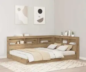 vidaXL Tăblie de depozitare cu raft stejar artizanal 140 cm Melamină