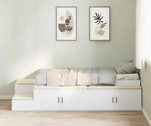 vidaXL Armațiune pat depozitare Alb 90x190 cm