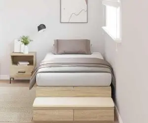 vidaXL Cadru de pat cu depozitare Sonoma Oak 90x200 cm