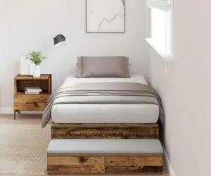 vidaXL Cadru de pat cu depozitare Lemn Vechi 100x200 cm
