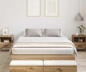 vidaXL Cadru de pat cu depozitare Artisan Stejar 140x200 cm