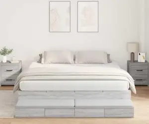 vidaXL Cadru de pat cu depozitare Gri Sonoma 180x200 cm