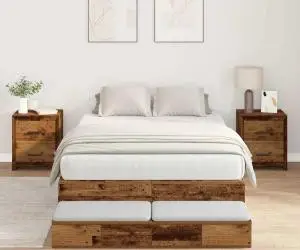 vidaXL Cadru de pat cu depozitare din lemn vechi 120x190 cm