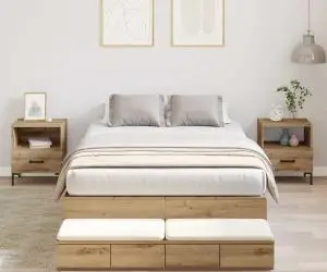 vidaXL Cadru de pat cu depozitare Artisan Oak 120x190 cm