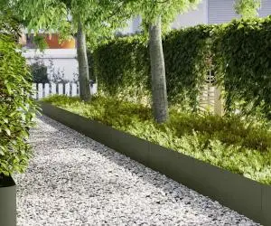 vidaXL Borduri de gazon, 30 buc., oliv, 100x0,5x30 cm, oțel